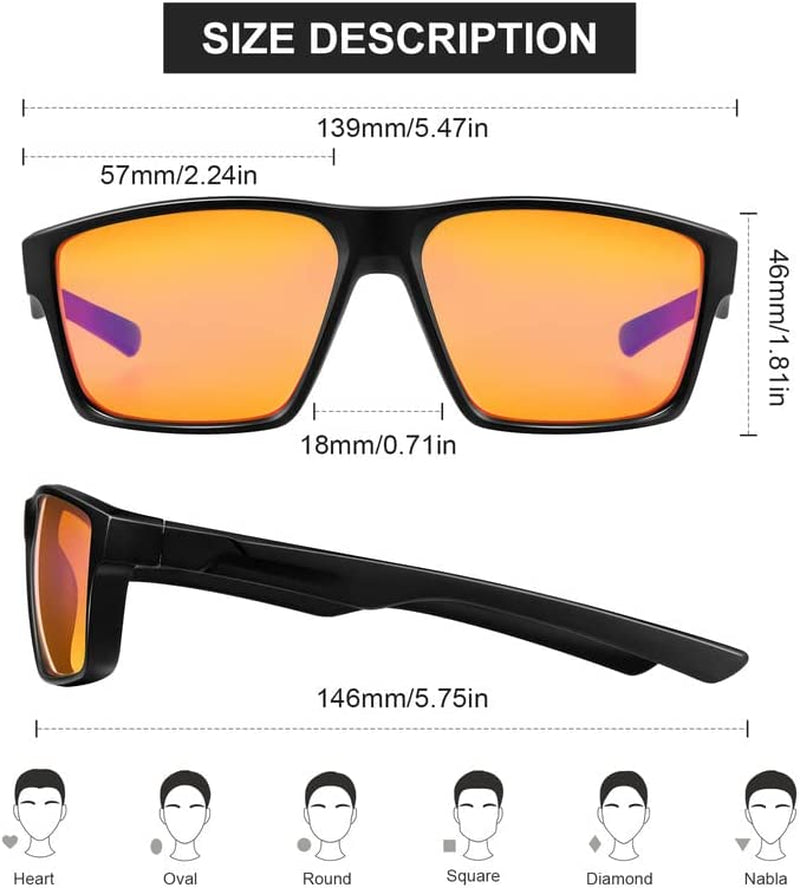 Blue Light Blocking Gaming Glasses with Full-Range Protection (Unisex Design)