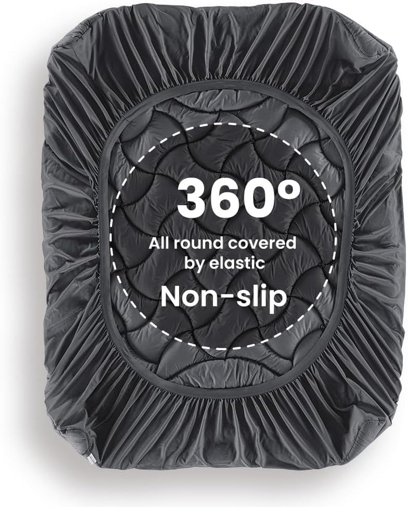 Cooling Queen Mattress Topper, Premium Zoned Cool Mattress Pad Cover, Padded Mattress Protector Breathable Washable, Deep Pocket 8-21" (Grey, Queen)
