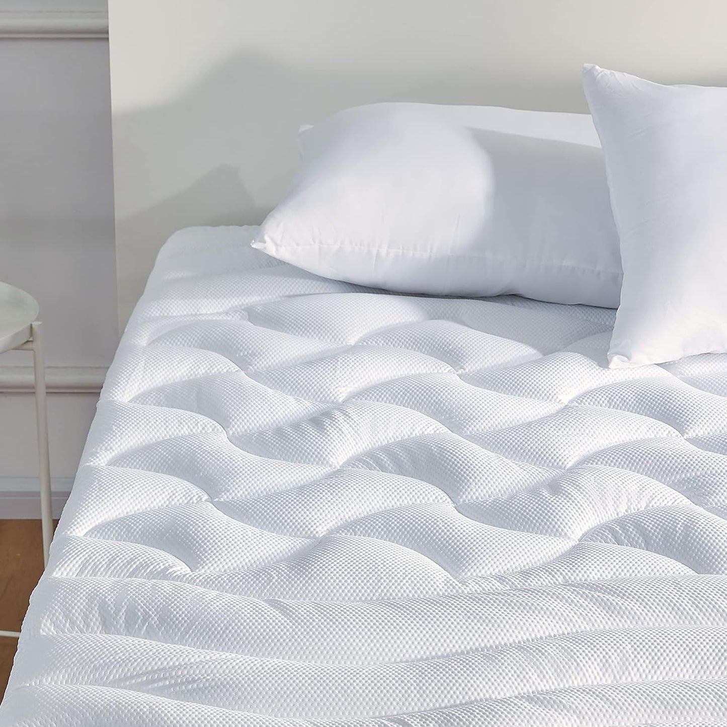 Cooling Queen Mattress Topper, Premium Zoned Cool Mattress Pad Cover, Padded Mattress Protector Breathable Washable, Deep Pocket 8-21" (Grey, Queen)