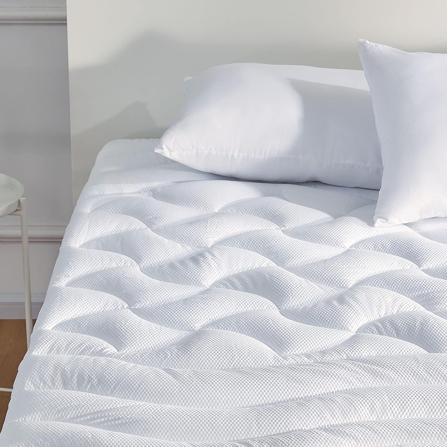 Cooling Queen Mattress Topper, Premium Zoned Cool Mattress Pad Cover, Padded Mattress Protector Breathable Washable, Deep Pocket 8-21" (Grey, Queen)