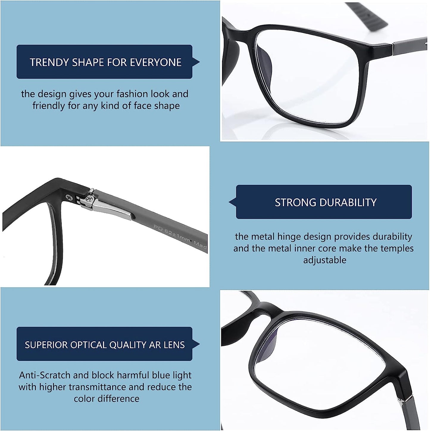 Blue Light Blocking Reading Glasses (Unisex Design)